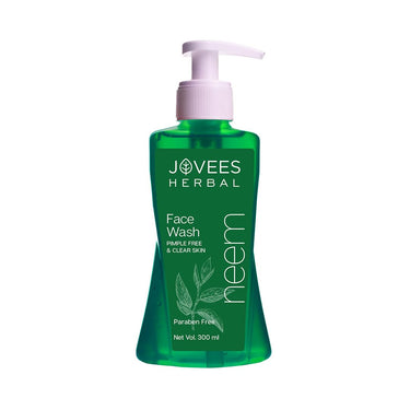 Jovees Herbal Neem Face Wash For Clear Skin with Neem & Tea Tree Ext | Gentle For Oily & Acne-Prone Skin | Controls Oil, Pimples and Dark Spots | Acne Control Cleanser For All Skin Type - 300ml